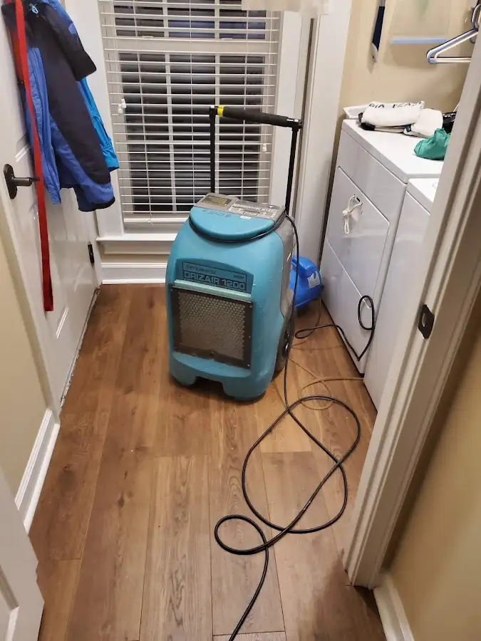 Commercial dehumidifier deployed for Flood Damage Cleanup in Melrose Park